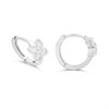 Platinum Diamond-Set Clover Huggie Earrings, 1/2ct/pr - D08501