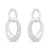 Platinum Double Loop Diamond-Set Earrings - D08503