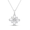 Platinum Diamond-Set Flower Necklace, 1/4ct - D08512