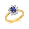 18ct Gold Diamond And Sapphire Cluster Ring - 1/2ct - D2603