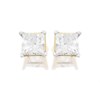14ct Gold Princess Cut Diamond Solitaire Stud Earrings - 1/2ct per pair - D3906