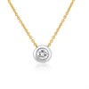 18ct Two Colour Gold Diamond Solitaire Necklace - 1/4ct - D4552