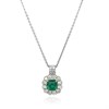 18ct Two Colour Gold Emerald And Diamond Necklace - 26pts - D4604