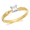 9ct Gold Princess Cut Diamond Solitaire Ring - 1/4ct - AGI Certificated - D5013