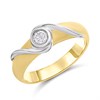 9ct Gold Two Colour Rubover Diamond Single Stone Ring - D5143