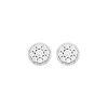 9ct White Gold Diamond Cluster Stud Earrings -  15pts per pair - D54115