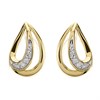 9ct Gold Diamond Tear Drop Stud Earrings - 5pts per pair - D54121