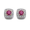 9ct Gold Ruby And Diamond Stud Earrings - 7pts per pair - D54134