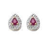 9ct Gold Ruby And Diamond Stud Earrings - 7pts per pair - D54136
