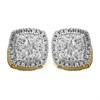 9ct Gold Diamond Cushion Cluster Stud Earrings - 1/3ct per pair - D5532
