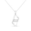 9ct White Gold Diamond Double Heart Necklace - D56121