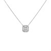 9ct White Gold Diamond Cushion Cluster Necklace - 10pts - D56124
