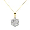 9ct Gold Diamond Daisy Cluster Necklace - 70pts - D56127