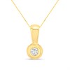 9ct Rubover-Set Solitaire Diamond Necklace - D56148