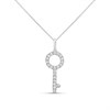 9ct White Gold Diamond-Set Key Necklace - D56164