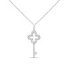 9ct White Gold Diamond-Set Cross Key Necklace - D56165
