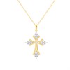 9ct Gold Diamond-Set Cross And Chain, 1/3 carat - D56168