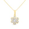 9ct Diamond-Set Flower Cluster Necklace - D56169