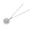 9ct White Gold Diamond Cluster Necklace - 14pts - D5645