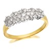 9ct Gold 1 Carat Diamond Cluster Band Ring - D6114