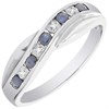 9ct White Gold Sapphire And Diamond Crossover Half Eternity Ring - D63001