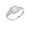 9ct White Gold Diamond Belt Buckle Cluster Ring - 1/2ct - D6306