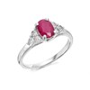 9ct White Gold Oval Ruby And Diamond Ring - 30pts - D63114