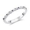 9ct White Gold Sapphire And Diamond Half Eternity Ring - 8pts - D63142