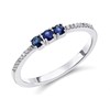9ct White Gold Sapphire And Diamond Trilogy Ring - 6pts - D63143