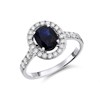 9ct White Gold Sapphire And Diamond Cluster Ring - 1/2ct - D63157