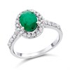 9ct White Gold Emerald And Diamond Cluster Ring - 1/2ct - D63165