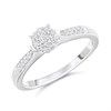 9ct White Gold Diamond Halo Cluster Ring - 20pts - D63172
