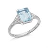 9ct White Gold Aquamarine And Diamond Ring - D63179