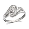 9ct White Gold Diamond Daisy Swirl Cluster Ring - 1/2ct - D6319