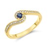 9ct Gold Sapphire And Diamond Twist Ring - 15pts - D6424