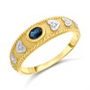 9ct Sapphire And Diamond Hearts Band Ring - D6427