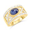 9ct Sapphire And Diamond Ring, 16pts - D6592