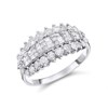 9ct White Gold 1 Carat Diamond Cluster Band Ring - D66136