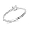 9ct White Gold Princess Cut Diamond Solitaire Ring - 20pts - AGI Certificated - D6660