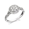 9ct White Gold Diamond Halo Cluster Ring - 60pts - D6685