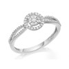 9ct White Gold Diamond Halo Cluster Ring - 10pts - D68111