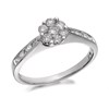 9ct White Gold Diamond Cluster Ring - 1/2ct - D6811