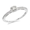 9ct White Gold Princess Cut Diamond Halo Cluster Ring - 1/4ct - D6891