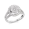 9ct White Gold 1.5 Carat Diamond Halo Cluster Ring - D71105