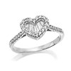 9ct White Gold Diamond Heart Cluster Ring - 1/2ct - D71127