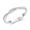 9ct White Gold Diamond Crossover Ring - 15pts - D71187