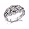 9ct White Gold Diamond Trilogy Cluster Ring - 1/2ct - D7121