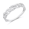 9ct White Gold Diamond-Set Chain-Link Half Eternity Ring - D71236