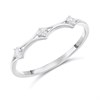 9ct White Gold Modern Diamond Trilogy Ring - D71245