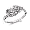 9ct White Gold Diamond Trilogy Crossover Cluster Ring - 1/2ct - D7168